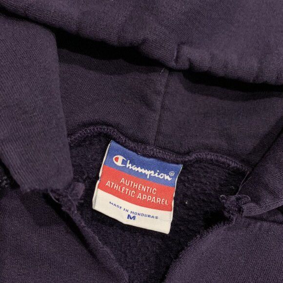 Champion Stonehill College Skyhawks Hoodie Men's Medium M Purple Y2K Sweatshirt - Picture 3 of 8